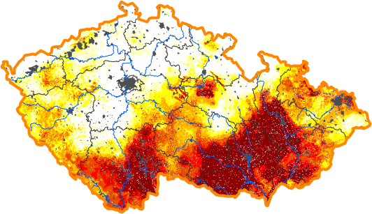 Intenzita sucha - 3. červenec 2017