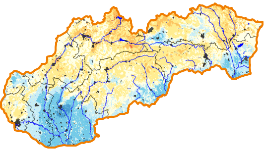 Mapy - Deficit zásoby vody v pôde