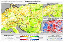 Dopady na vegetaci - Evropa - 9. červen 2024