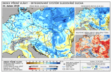 Index půdní vláhy - Evropa - 22. duben 2018