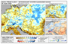 Index půdní vláhy - Evropa - 25. srpen 2019