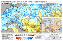 Index půdní vláhy - Evropa - 21. listopad 2024